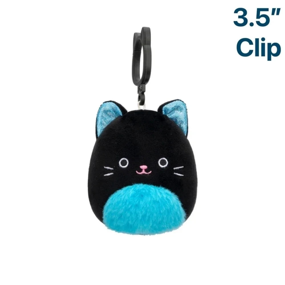 Eponine blue black cat squishmallow clip Halloween plush 3.5 kids bag backpack